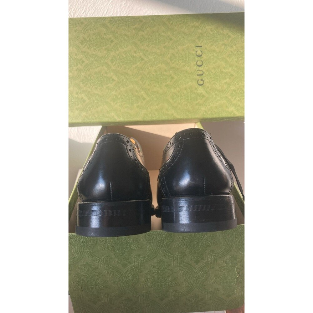 GUCCI Men's Rooster Brogue Leather Derby in Black Sz US Size 7 - Picture 8 of 10